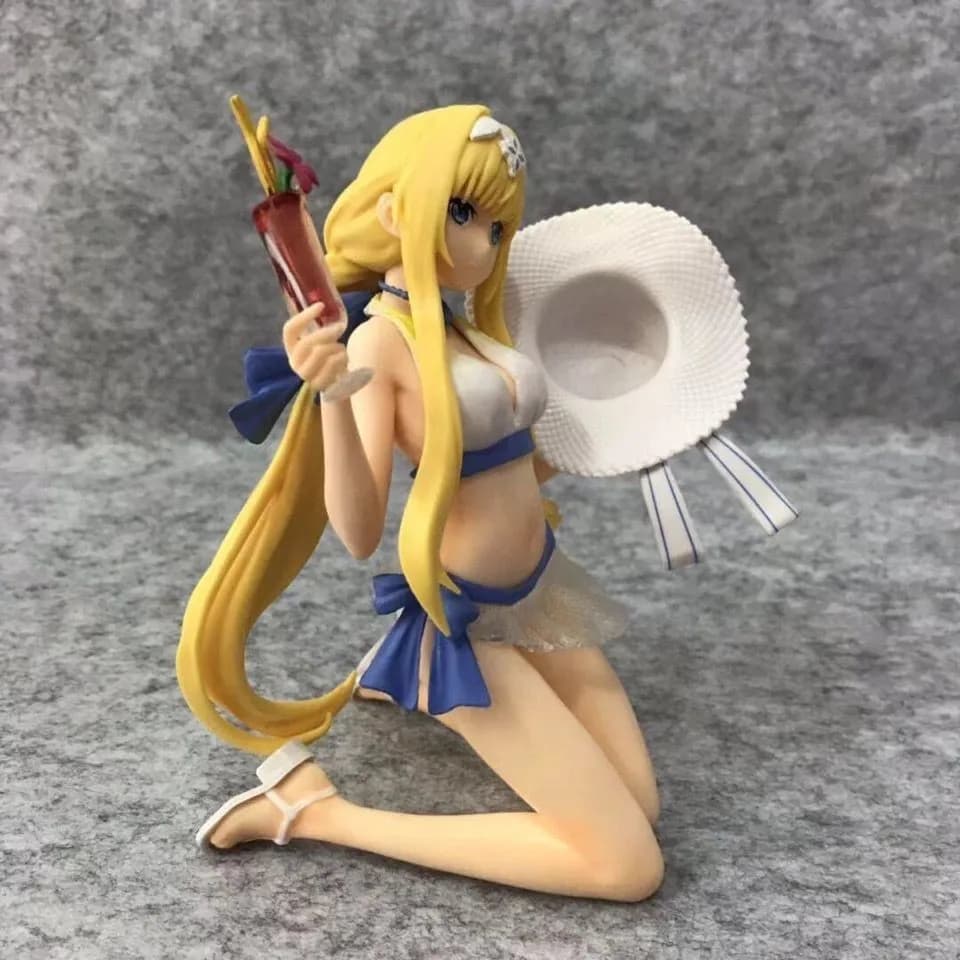 Statuetta Anime Sword Art Online di Alice in Costume da Bagno Estivo, 13cm, Decorazione per Scrivania, Regalo da Collezione