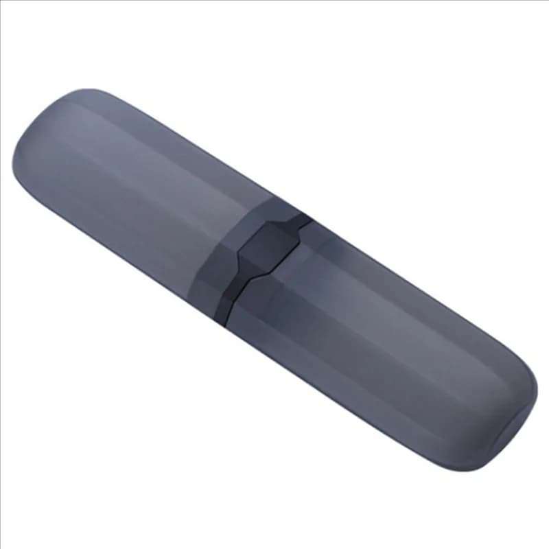 A19F-3X Custodia per spazzolino da viaggio Contenitore porta dentifricio estensibile Scatola regolabile antibatterica Nera