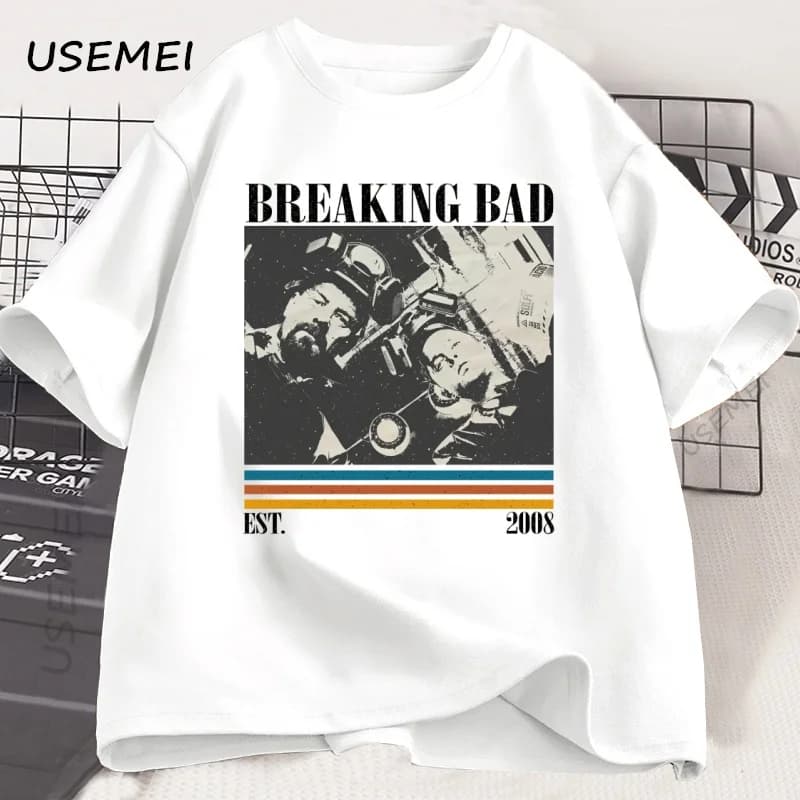 T-shirt Breaking Bad Short Sleeved Casual T-shirt Vintage T-shirt Fashionable T-shirt Short Sleeved T-shirt Oversize wide cotton