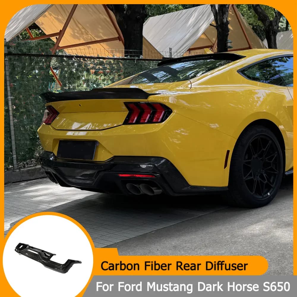 Diffusore Posteriore in Fibra di Carbonio per Ford Mustang Dark Horse S650 2024, Spoiler Posteriore per Auto