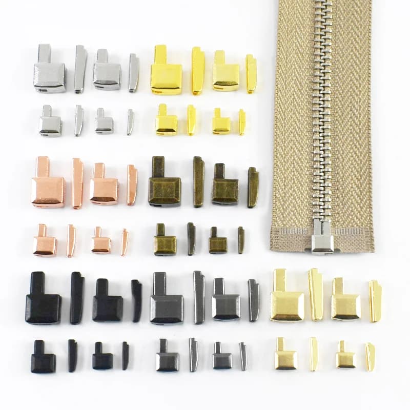 Meetee 10-50 set di kit di riparazione con cerniera aperta 3 # 5 # 8 # 10 # Cerniere in metallo Fermacorda e ganci per cucire Cursore con presa inferiore Chiusura con cerniera