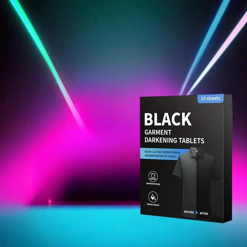 [E] 10Pcs Enhanced Black Laundry Tablets Black Clothing Color Restorer Sheet Black Clothes Pants Laundry Tablets Prevents Fading