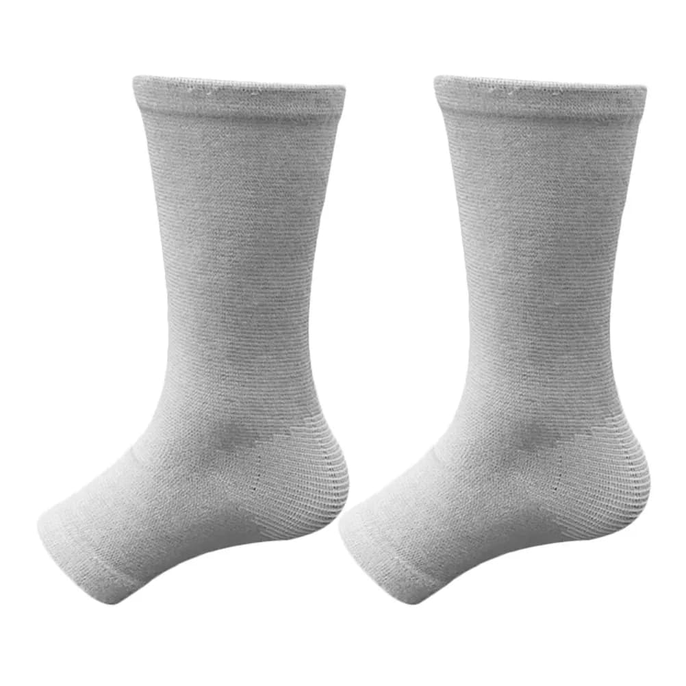 1 paio di calzini a compressione per supporto caviglia, grigi, elastici, traspiranti, antiscivolo, per sport e fitness, per uomo e donna, per adulti