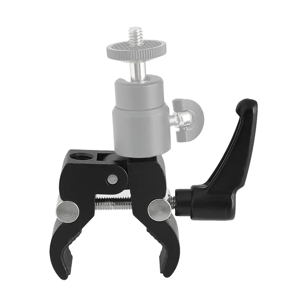 Magic arm clamp with super metal clamp, crab clamp, DSLR camera monitor clip, LED light, photo accessories in photo studio