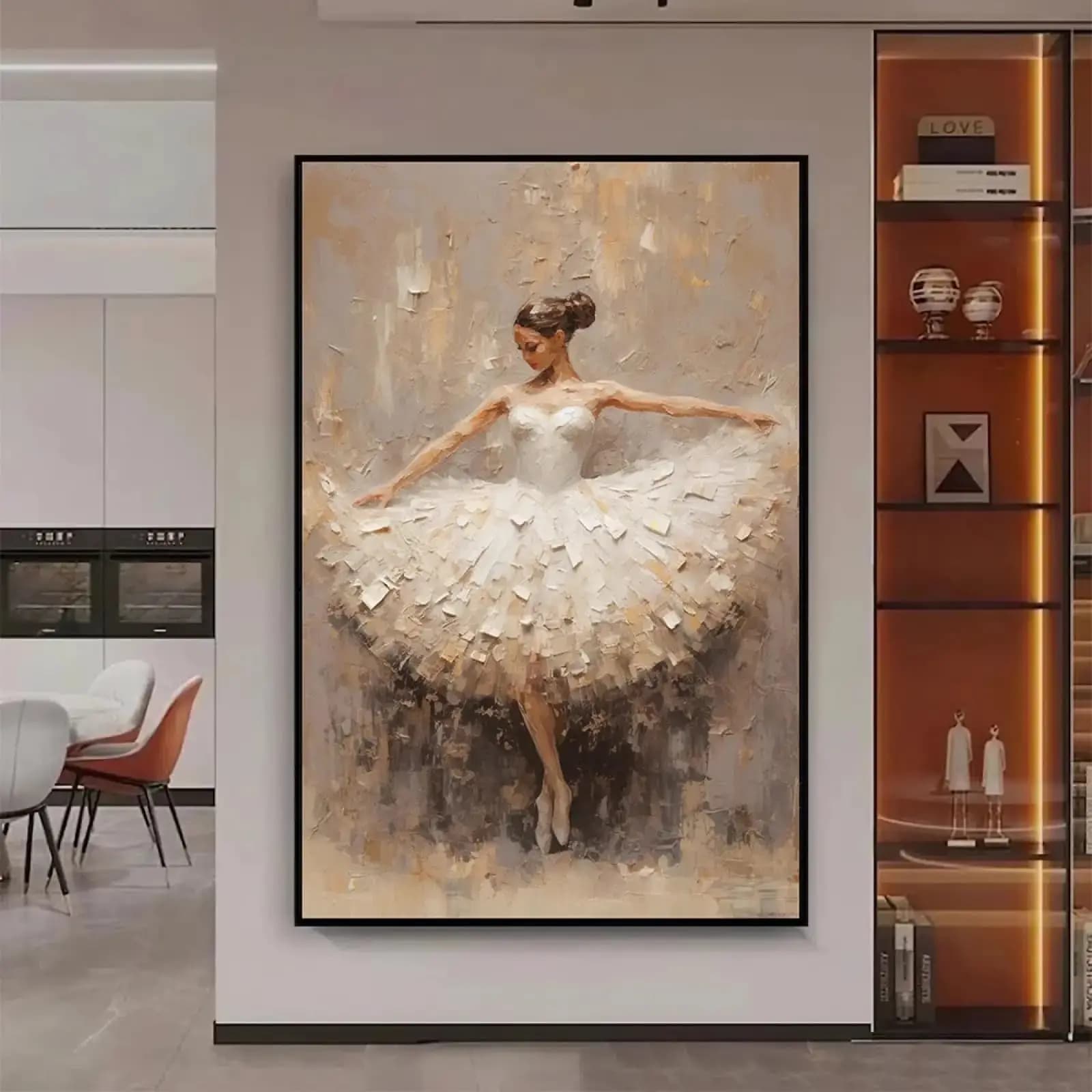 Vibrant Frameless Modern Abstract Ballerina Canvas Art Print - Stunning Wall Decor for Living Room and Bedroom - No Frame Ballet