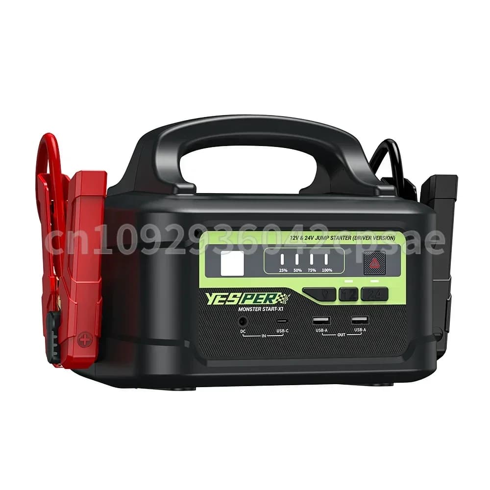 Avviatore per auto jumpstarter modello Yesper Monster X1 12V 24V 58800mAh Avviatore di emergenza per camion portatile per auto
