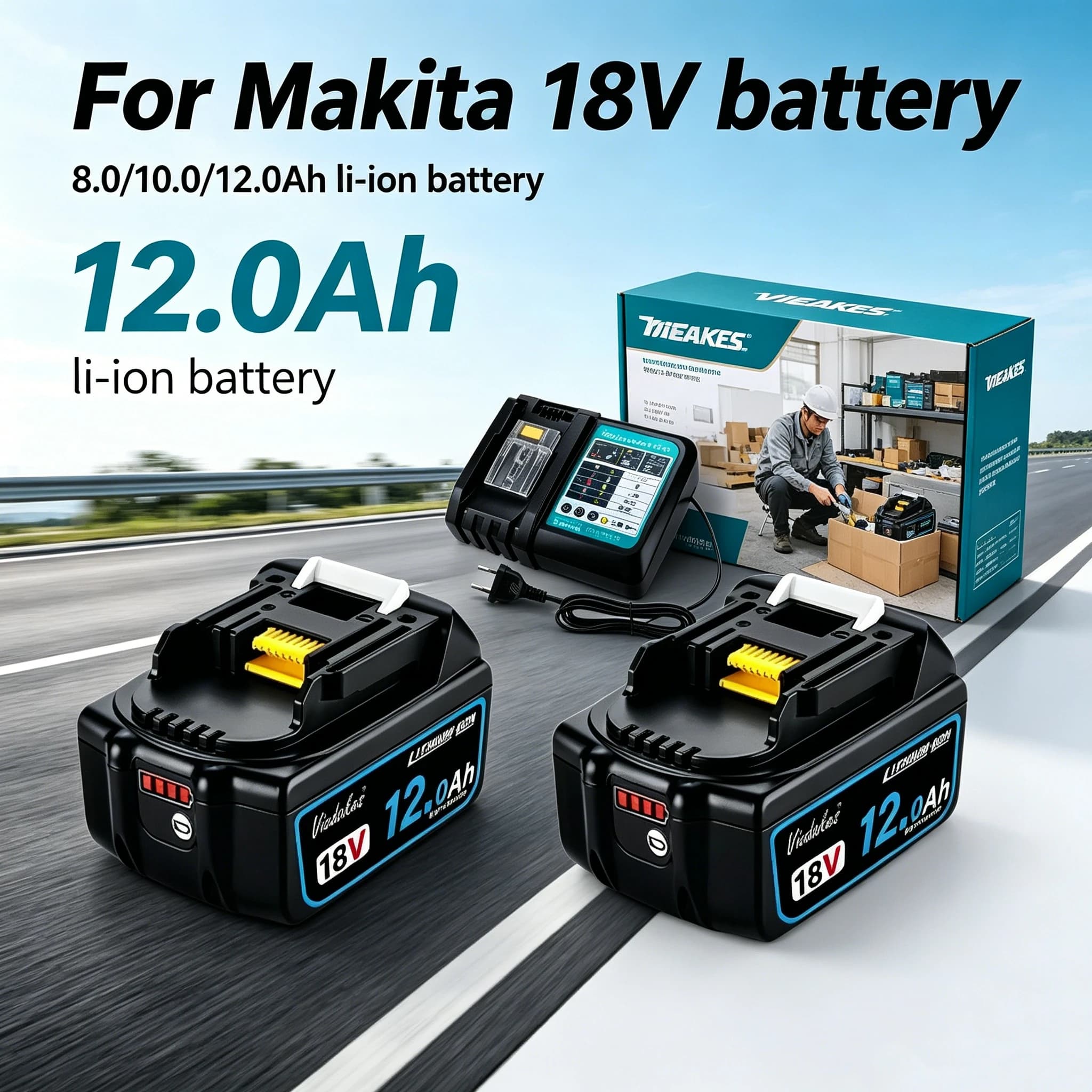 Batteria sostituibile per Makita 8ah/10ah/12AH compatibile con batteria Makita 18V, utensili elettrici DDF487 DGA404 DTW700 Batteria agli ioni di litio