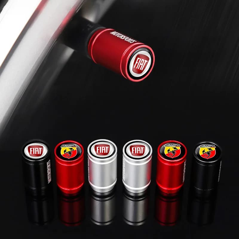 4Pcs Alloy Car Tire Valve Cover Dust Cap Wheel Accessories For FIAT Abarth Panda Tipo Pulse 600 Mobi 500 Cronos Fastback