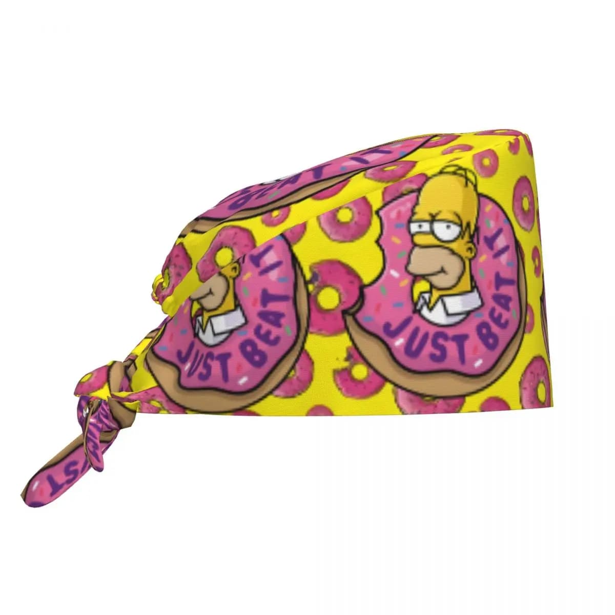 Custom The S-Simpsones-Anime Donut Cleaning Working Cap Cool Unisex Cartoon Scrub Cap Surgicals Hat Nurse Scrubs Hat Nurse