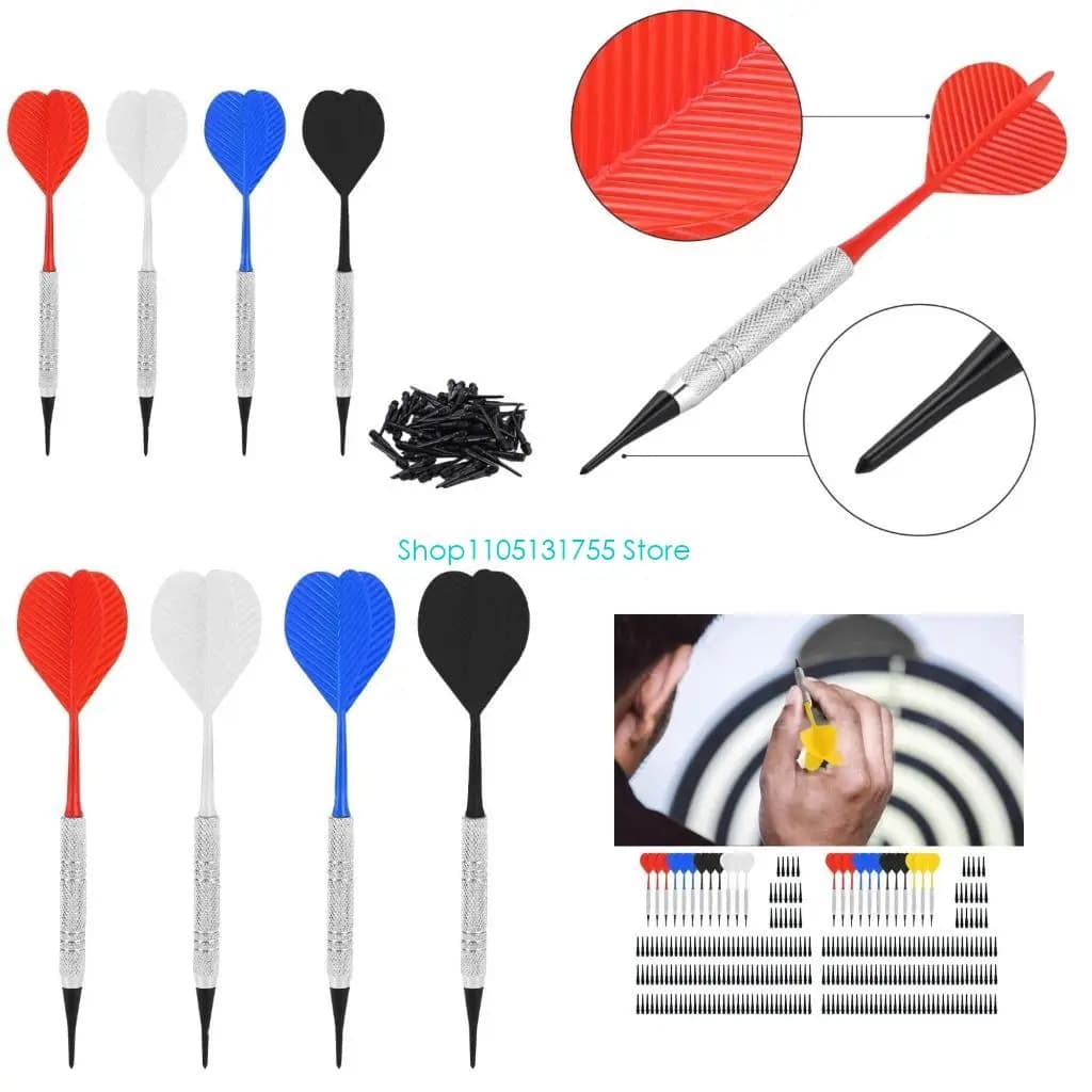 K0EF Freccette morbide con asta in ferro nichelato, in plastica, per sicuro, con 100 punte