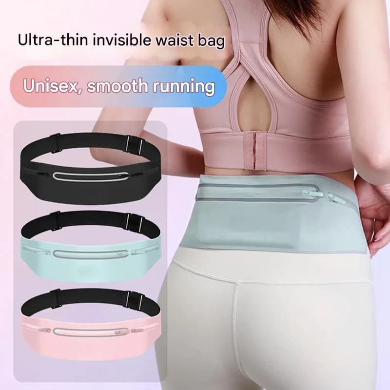 Free Hand Running Waist Bag, Light Waterproof, Universal Elastic Waist for Outdoor Sports, Jogging, Travel, Hiking