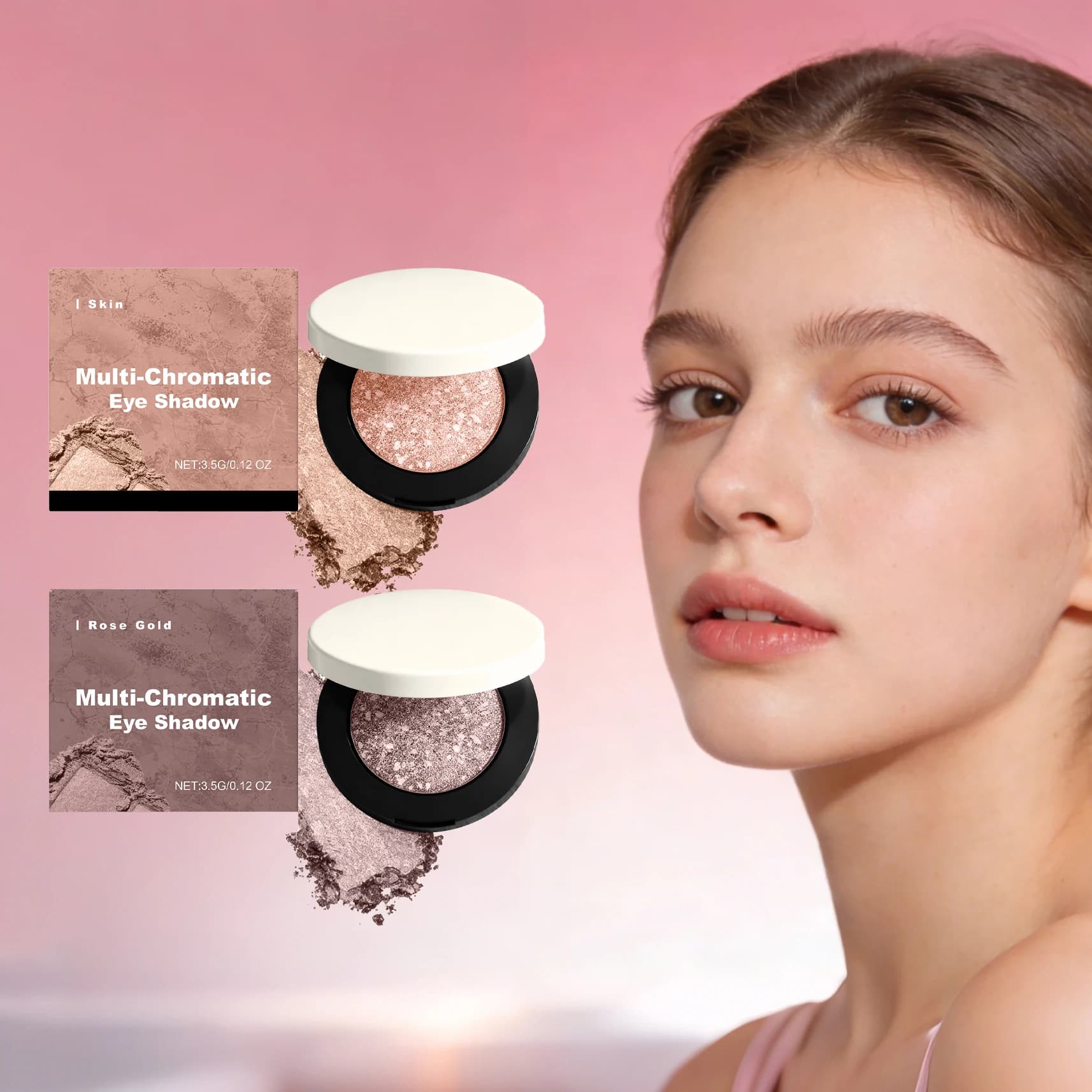 Palette Ombretti Scintillanti e Opachi Professionali, Colori Naturali Miscelabili per Trucco Quotidiano, Polvere Ombretto alla Moda