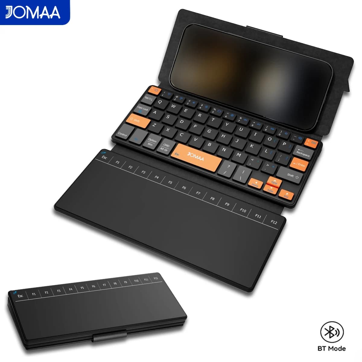 Portable 59 Key Wireless Travel Keypad with Large-Touchpad,Rechargeable Bluetooth Wireless Touchpad Keyboard with Leather Stand