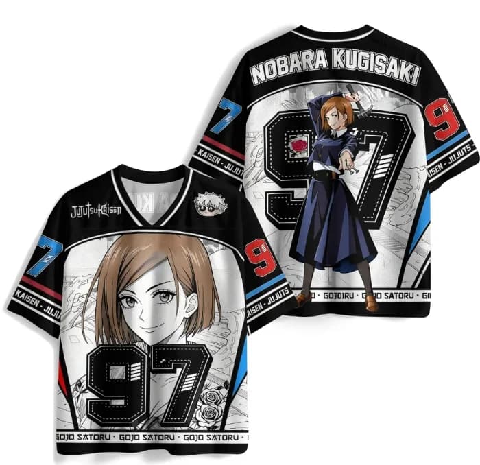 Ultima Maglietta da Baseball BEAST KINGDOM per Adulti e Bambini, Stile Sportivo con Stampa 3D di Nobara Kugisaki di Jujutsu Kaisen, Manica Corta