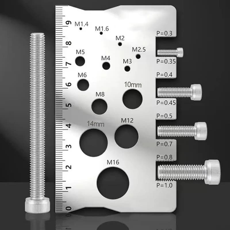 Stainless Steel Screw Thread Pitch Gauge Ruler, Screw Measuring Gauge Set, Precision Thread Pitch & Bolt Size Caliper Tool