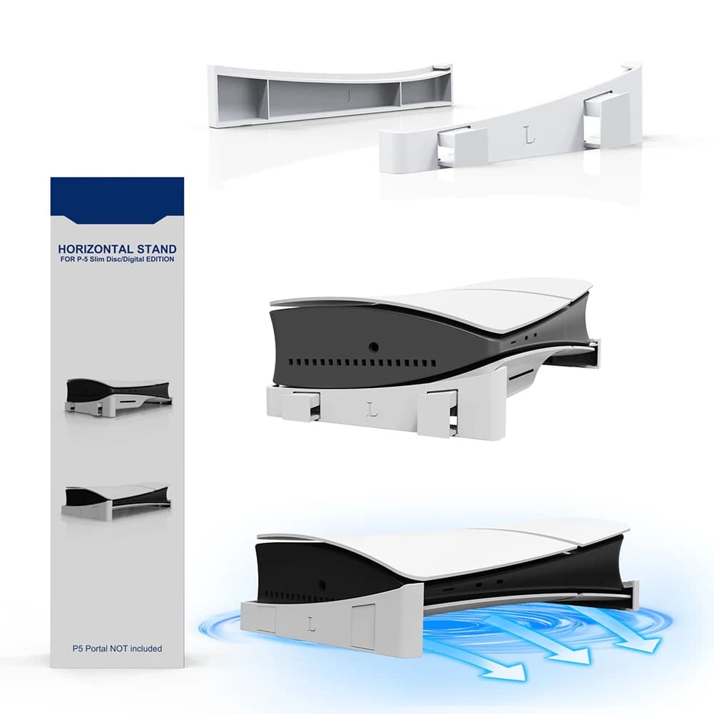 Supporto Orizzontale con Base Antiscivolo, Accessori per Supporto e Organizzazione per PS5 Slim Edizione Disco e Digitale