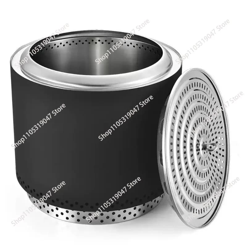 Grande Stufa a Legna Senza Fumo in Acciaio Inox per Esterni, Resistente Braciere da Giardino e Campeggio