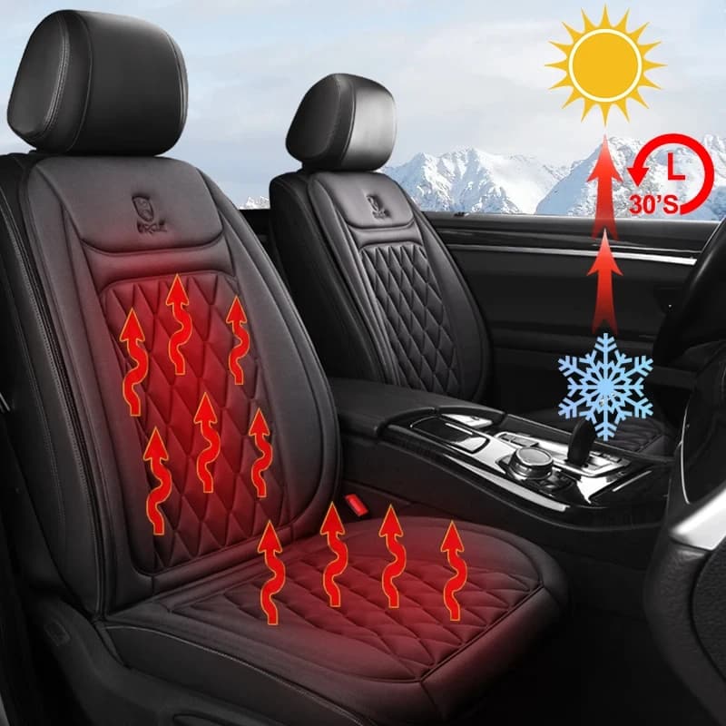 12V Heated Car Seat Cushion Cloth/Flannel Car Seat Heater Winter Warmer Seat Heating Car Accessories Heating Pads Set Universal