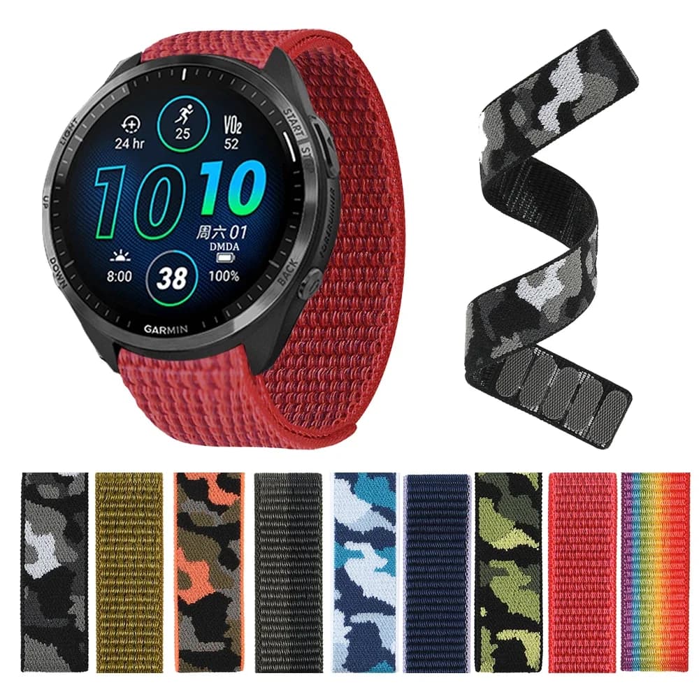 Cinturino in nylon traspirante da 22 mm 26 mm per Garmin Watch Forerunner 965 955/Approach S60 S62 S70 Band Instinct 2X Bracciale intrecciato