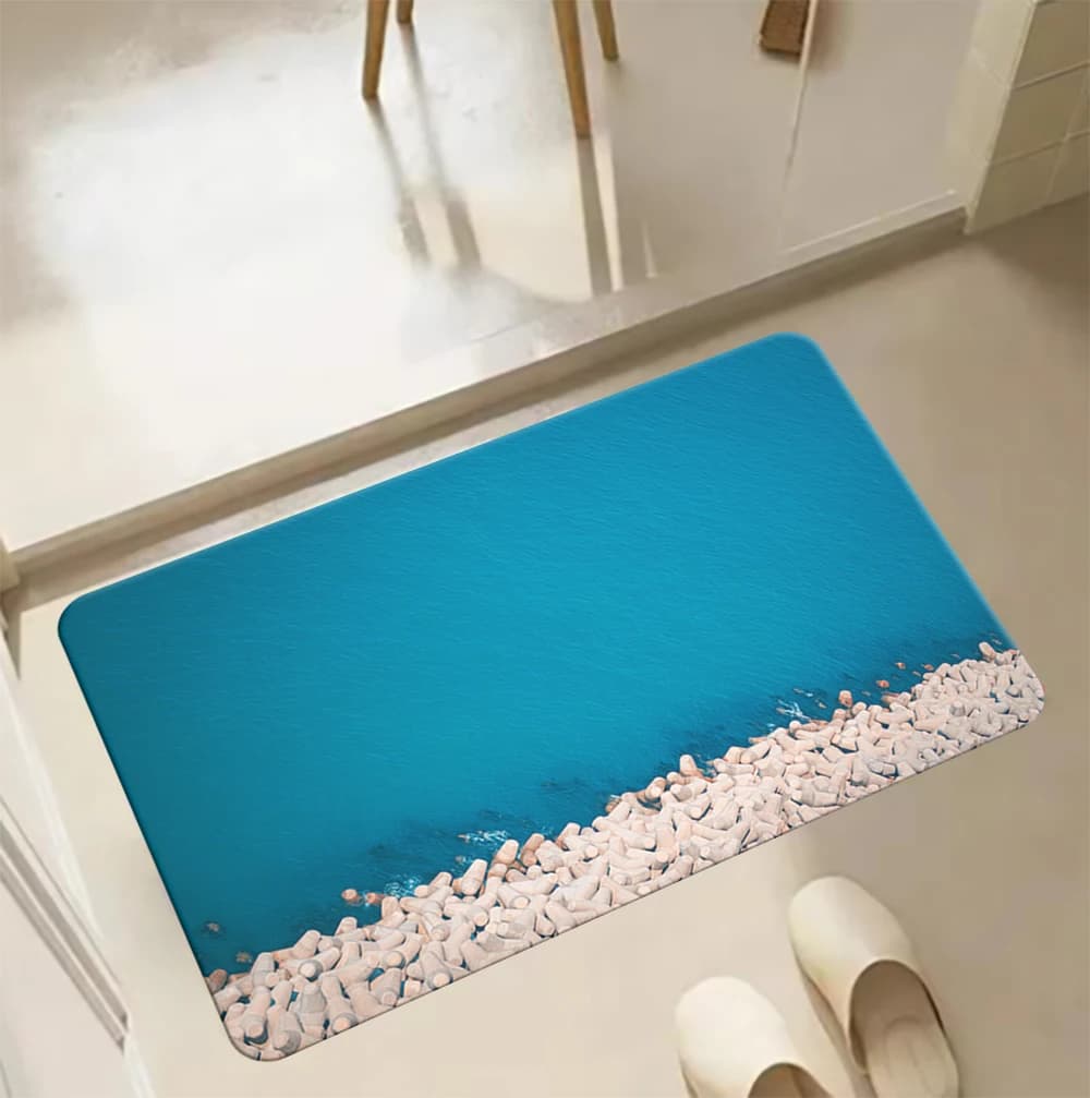 Beach Waves Palm Paesaggio Zerbino Soggiorno Tappeto Ingresso Bagno Tappetino Porta Tappeto Decorazione della casa