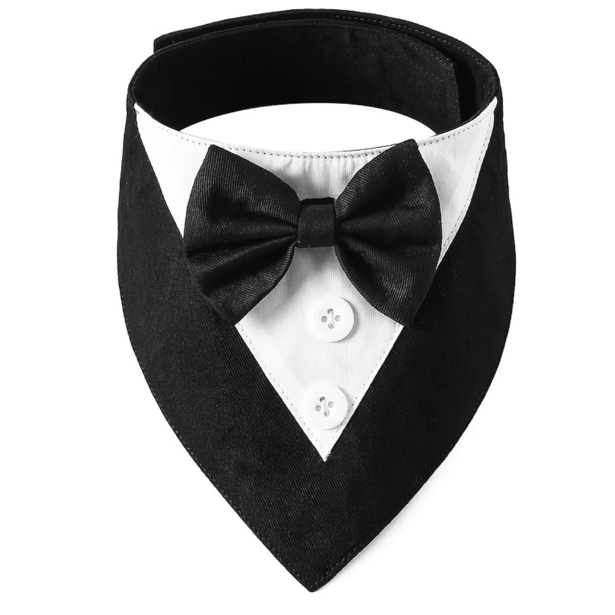 Un foulard per animali domestici con un fiocco e un collare a quadri festivi, perfetto per Natale, decorazioni per matrimoni e moda per animali domestici