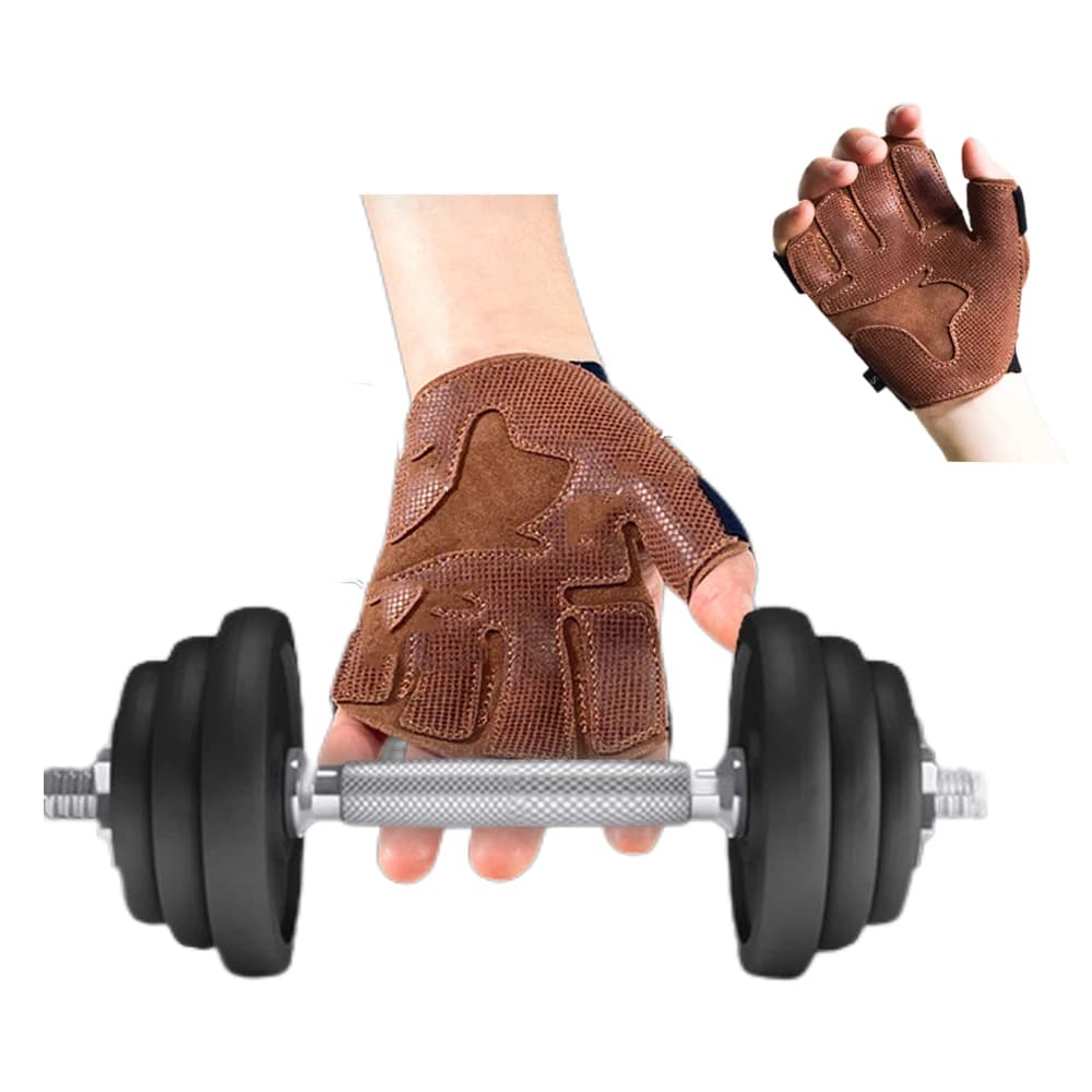 Women's Gym Training Gloves for Weight Lifting Cow Skin Gloves for Weightlifting Fitness Pull Ups Palm Protection Support