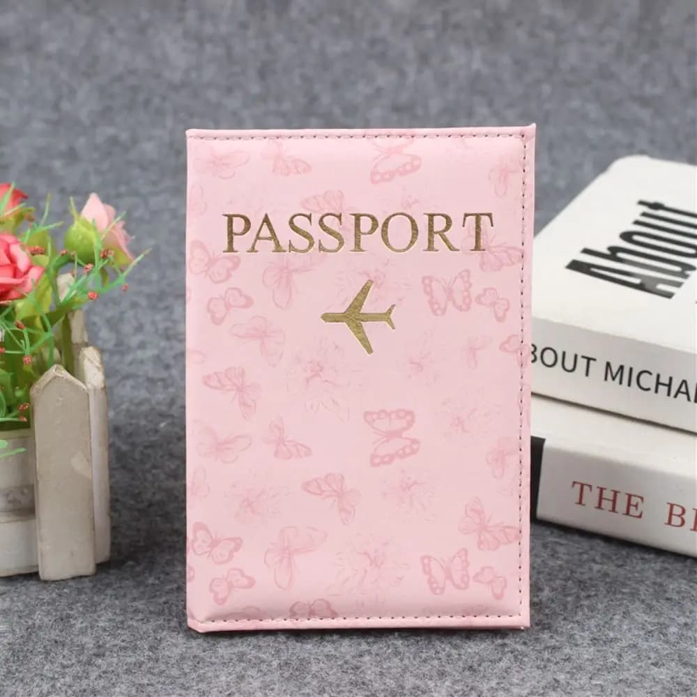 Nuovo Porta Passaporto con Stampa a Farfalla in Pelle PU Impermeabile, Porta Carte di Credito Multifunzione, Portafoglio per Donna/Uomo