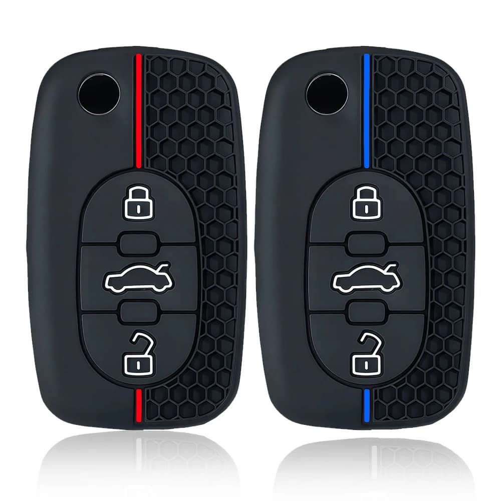 Portachiavi in silicone per Audi A1 B6 A6 C5 A4 B5 TT 8N A2 A3 Cover Organizer Key Shell Custodia chiave per auto Supporto remoto pieghevole