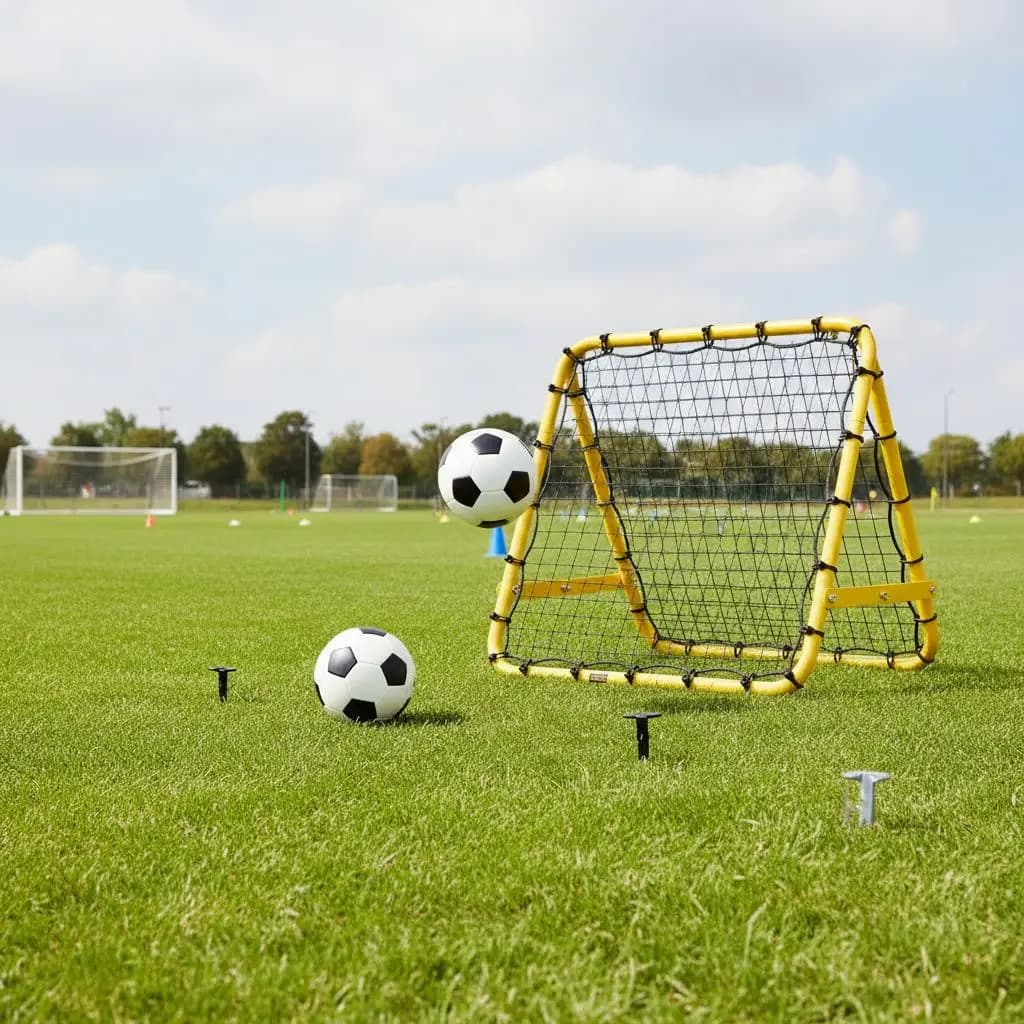 Schermo per Allenamento Calcio 40"x35"x37" per Giardino, Parco, Campo, Angoli Regolabili, Design Portatile, Telaio Pieghevole, Multiuso