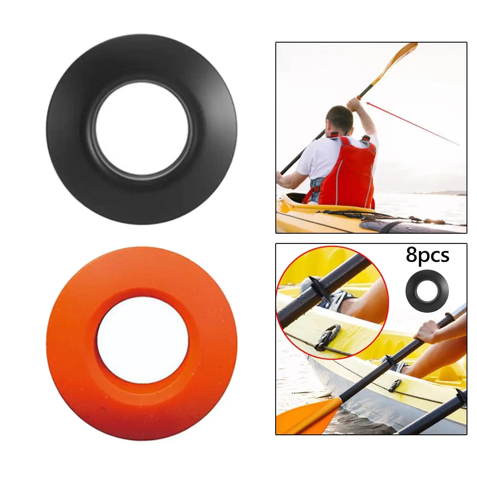 8x Paddle-resistant rings for kayaks Wheel-resistant rings for easy-to-install kayaking Protector for rafting Canoe Kayaking
