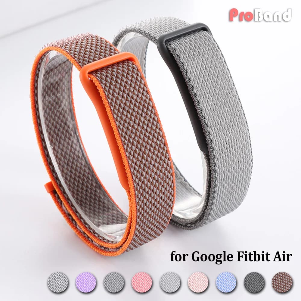 Men Women Sport Nylon Braided Watch Strap for Google Fitbit Air Replacement Wristband Loop Bracelet Breathable Nylon Watch Band