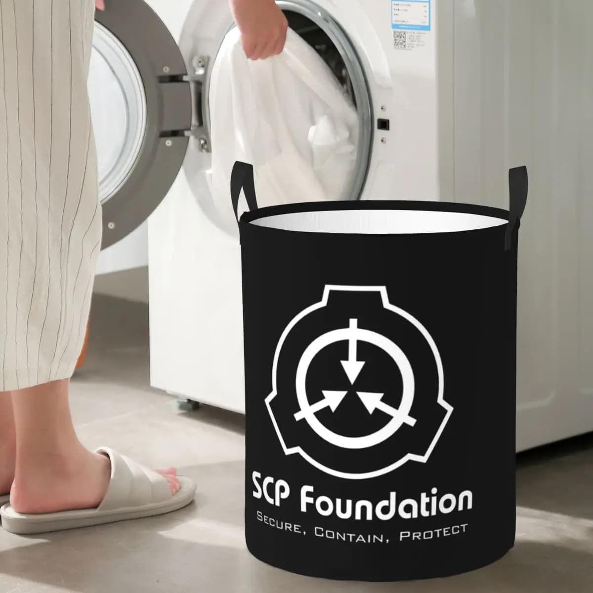 Cesto per Bucato Pieghevole SCP Foundation, Organizzatore Domestico, Cesto per Lavaggio Bambini, Organizzatore per la Casa