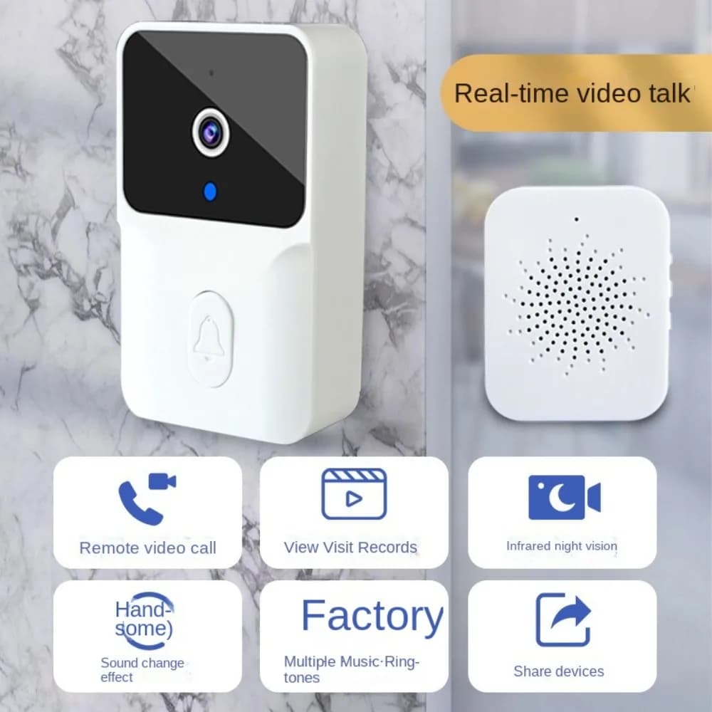 Campanello wireless HD Visione notturna a infrarossi Accesso remoto Campanello Telecamera Installazione semplice Videocitofono di sicurezza
