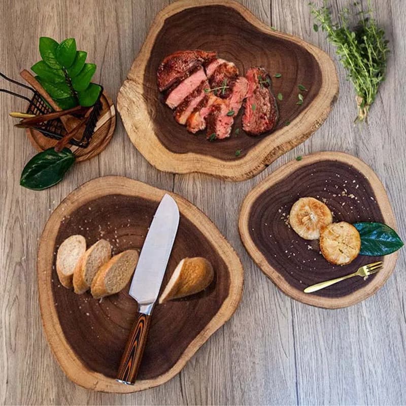 Tagliere di acacia con legno naturale al 100% Squisito tagliere di formaggio in legno di acacia senza giunture per pane come vassoi da portata