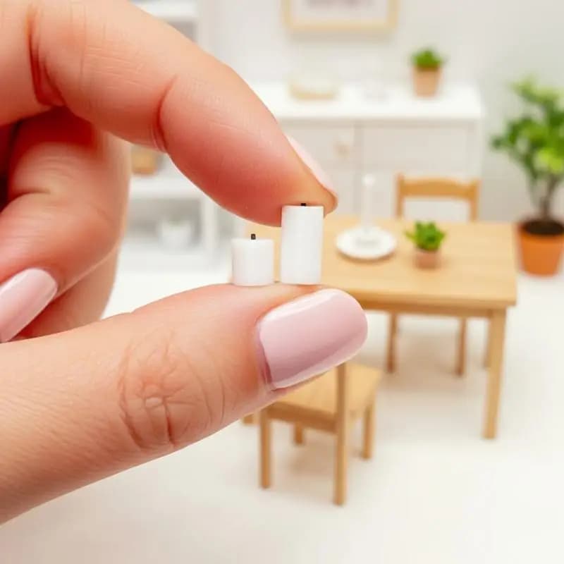 1:12 Miniature White Candle Tray Set 4Pcs Decor for Dollhouse Home Accents