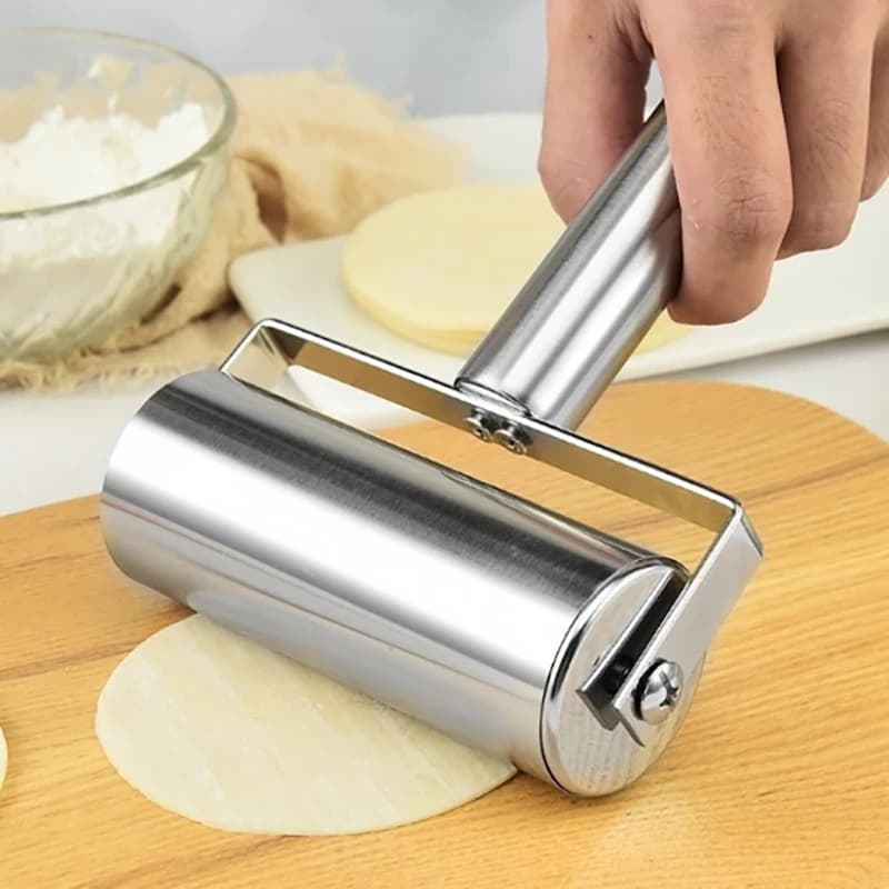 1 pz acciaio inossidabile doppia testa mattarello antiaderente pasta pasticceria rullo cucina gnocchi macchina tagliatelle stoviglie all'aperto