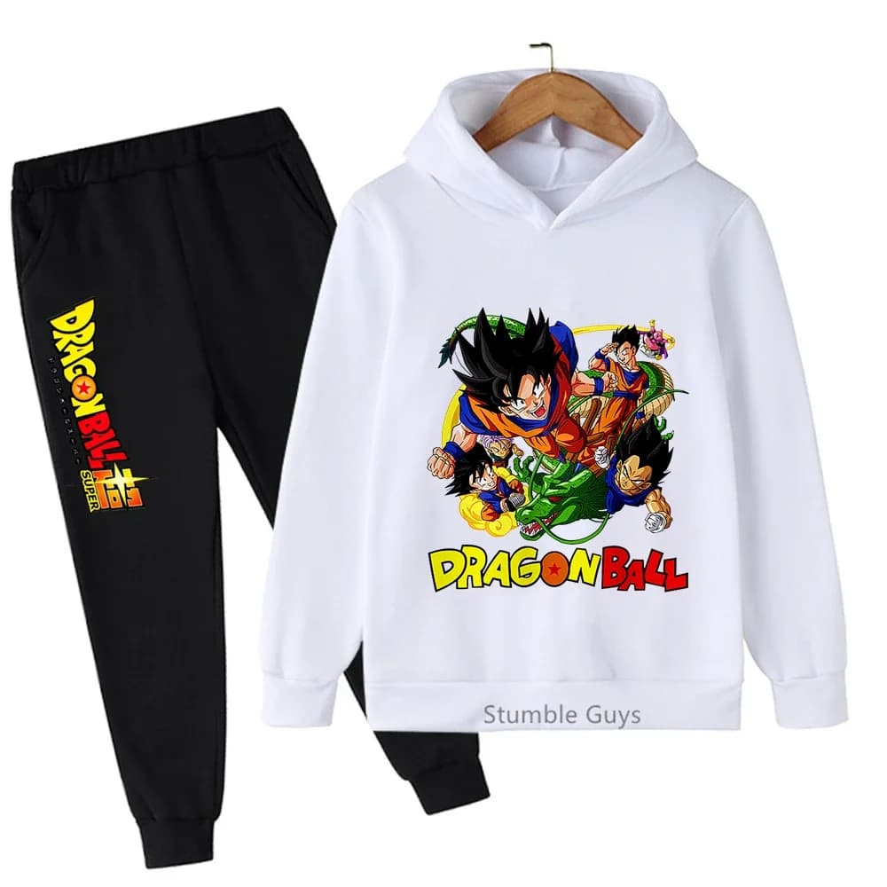 Set Felpa con Cappuccio Dragon Ball Autunnale per Bambini e Ragazzi, Felpe Anime Goku, Tuta Sportiva, Abbigliamento Casual alla Moda ​