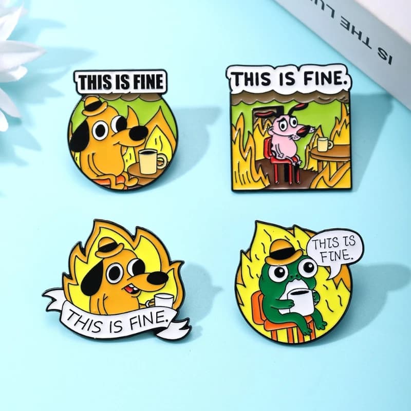 This is Fine Dog Expression Brooch Funny Alloy Badge Pin Funny Unisex for DIY Clothes Bags Shoes Hat Scarf T-shirt Jeans