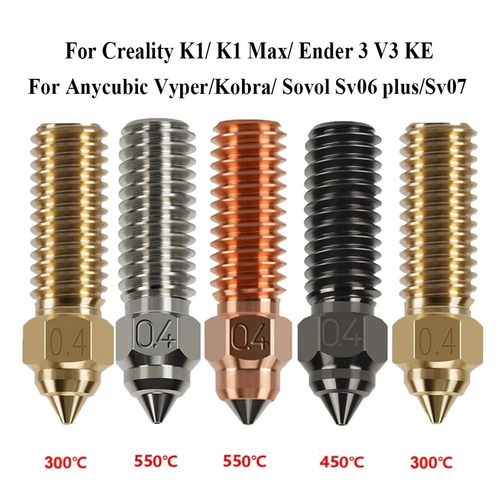 K1 K1 Max Ender 3 V3 KE CR-M4 Bimetallic Plated Steel Copper Brass For Vyper Kobra Sovol SV06 plus/SV07