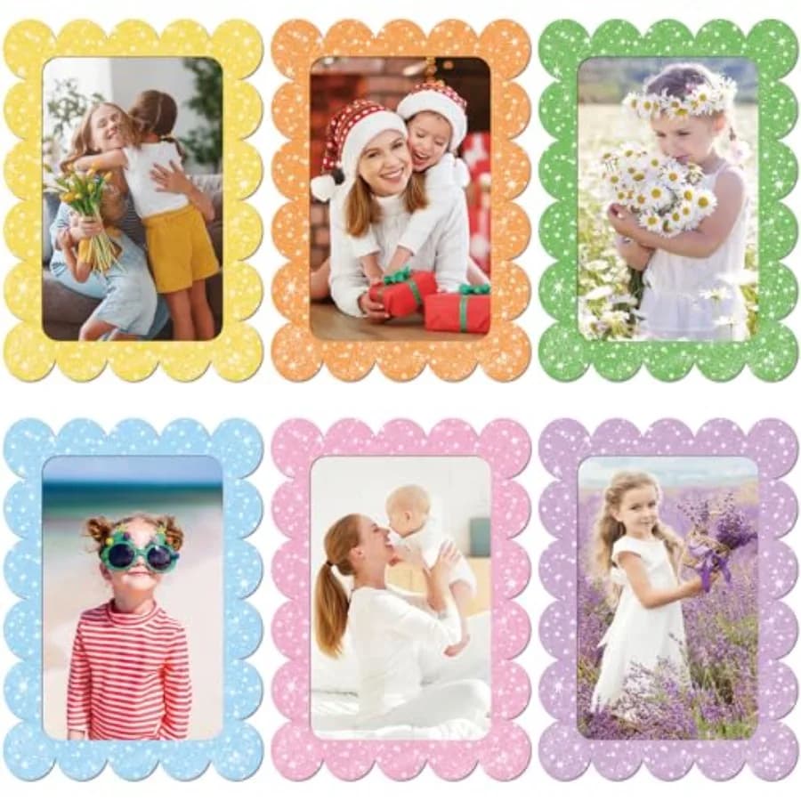 6 Pack Magnetic Picture Frame, 4 x 6 Inch Fridge Magnetic Photo Frames, Magnetic Photo Frames for Refrigerator, Petal Design Pi