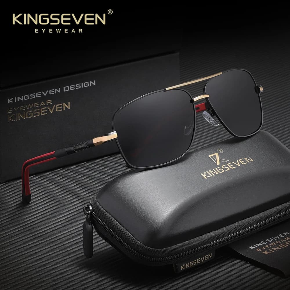 KINGSEVEN Occhiali da sole polarizzati moda donna uomo guida viaggi montatura grande occhiali UV400 occhiali protettivi maschili alla moda per esterni
