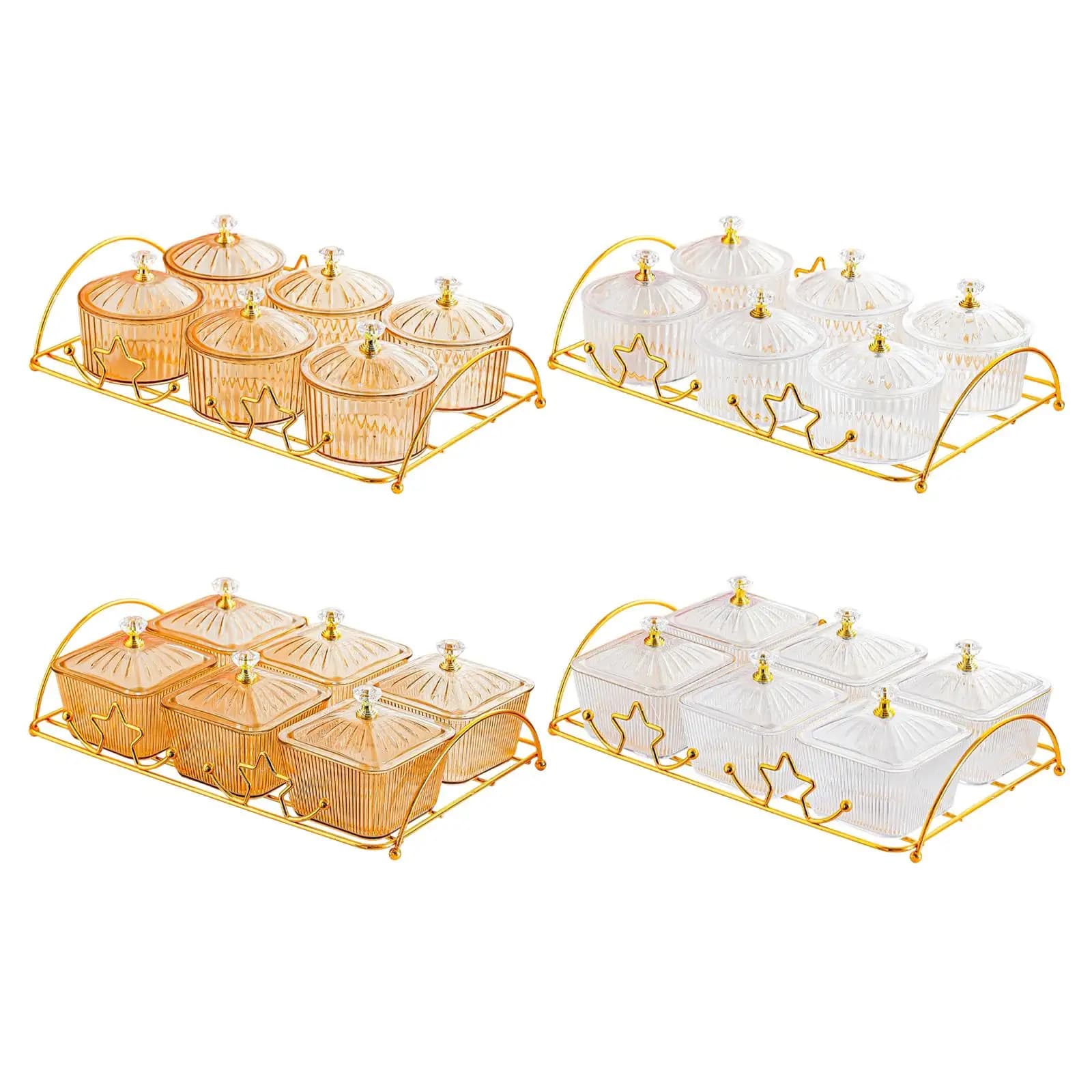 Piatto per Frutta Secca in Plastica, Organizzatore per Snack con Sei Scomparti, Vassoio per Antipasti per Casa, Cucina e Feste