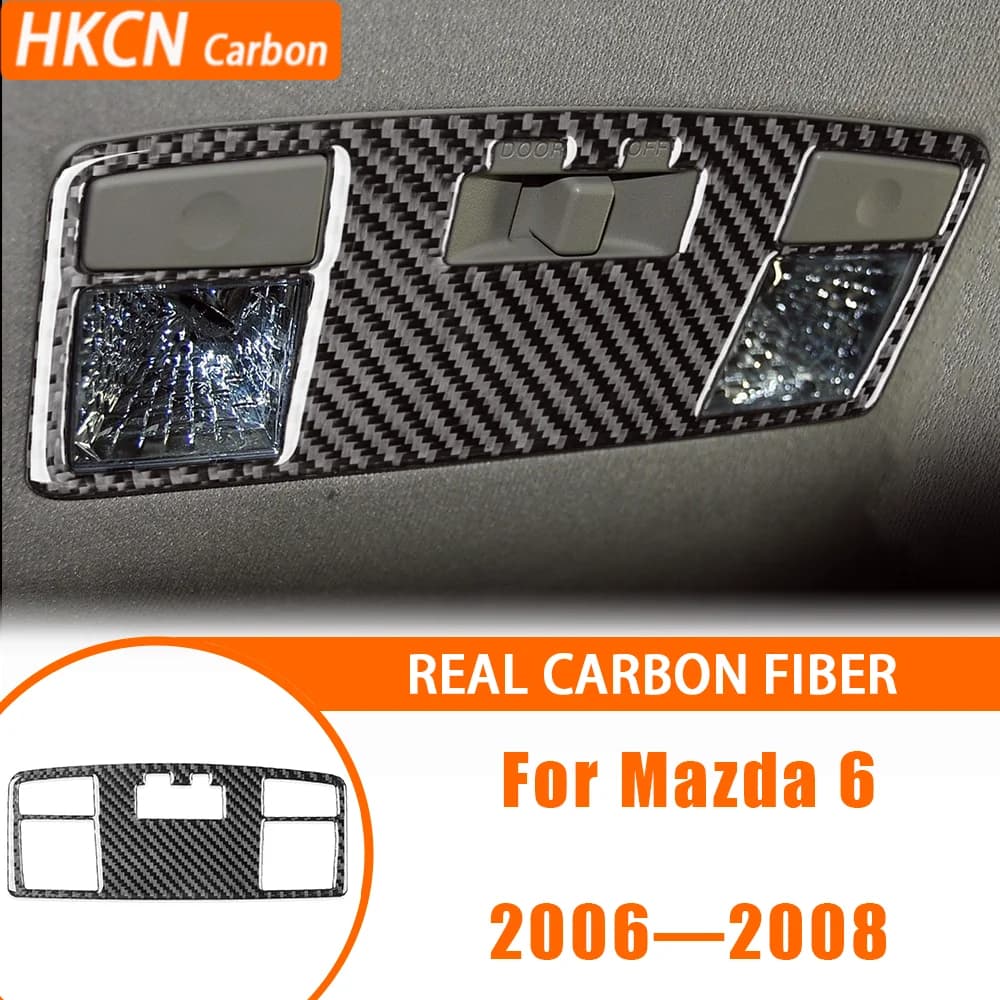 Car accessories Light reading panel on carbon fiber rear roof Interior cover Trim Decalcomanie Adhesive edit for Mazda 6 2006–2008