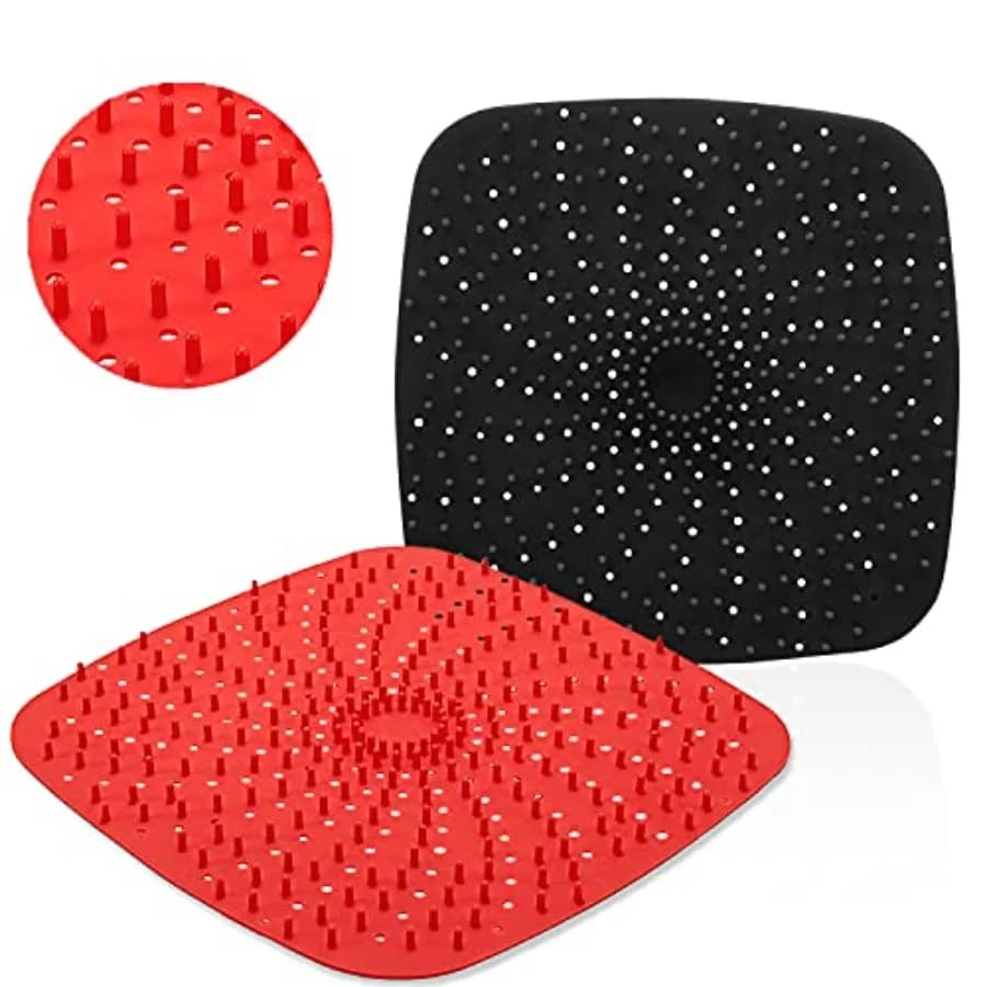 Upgrade Reusable Air Fryer Liners with Raised Silicone Patented Product BPA Free Non-Stick Air Fryer Mats Air Fryer Silicone Tr
