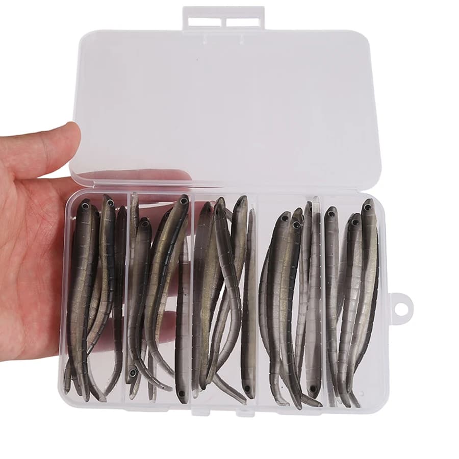 30 PZ/SCATOLA Soft Wobbler Artificial bait Bass Shad Leurre 3d Eyes Souple Fishing Equipment Jig Wobbler For Swimbait Fishing bait