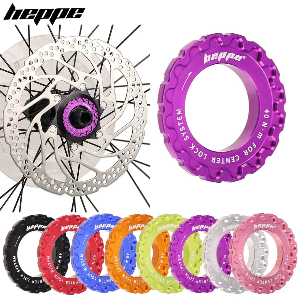 Anello di bloccaggio del disco di bloccaggio del centro della bicicletta HEPPE Anello di bloccaggio del rotore del mozzo della ruota dell'anello di bloccaggio del disco di bloccaggio della serratura centrale della bici Lega di alluminio 7075