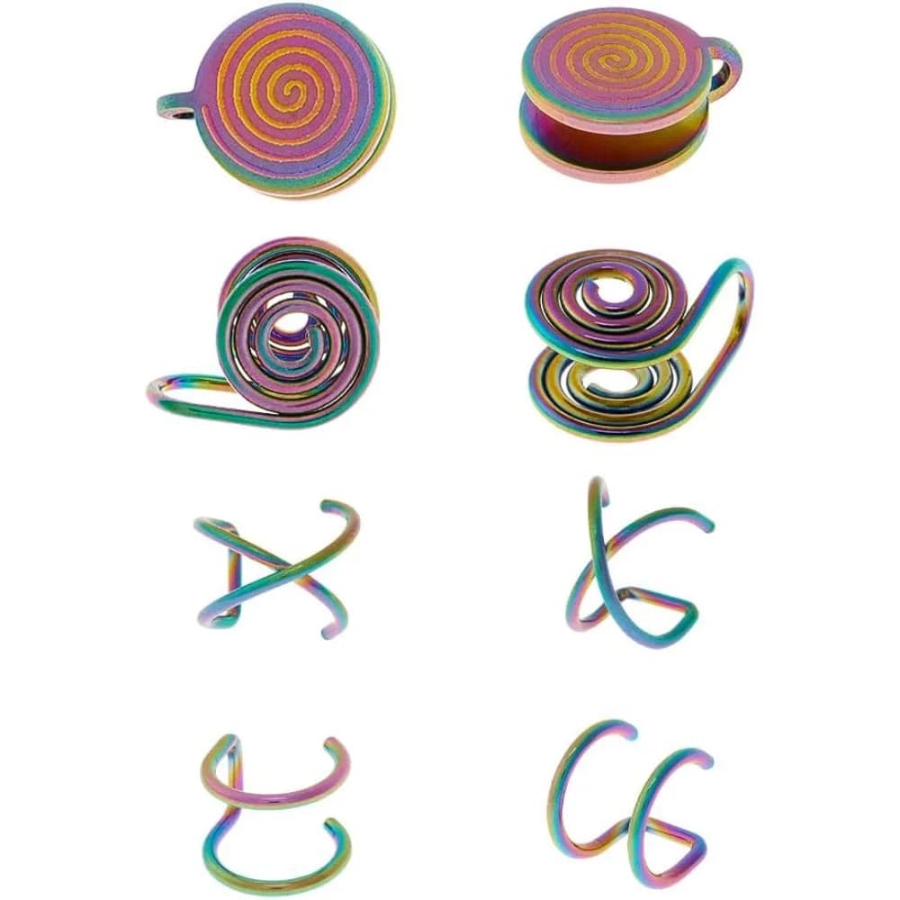 Orecchini a pressione per cheloidi Orecchini non forati in acciaio inossidabile Orecchini a polsino Orecchini a compressione a spirale Clip regolabile