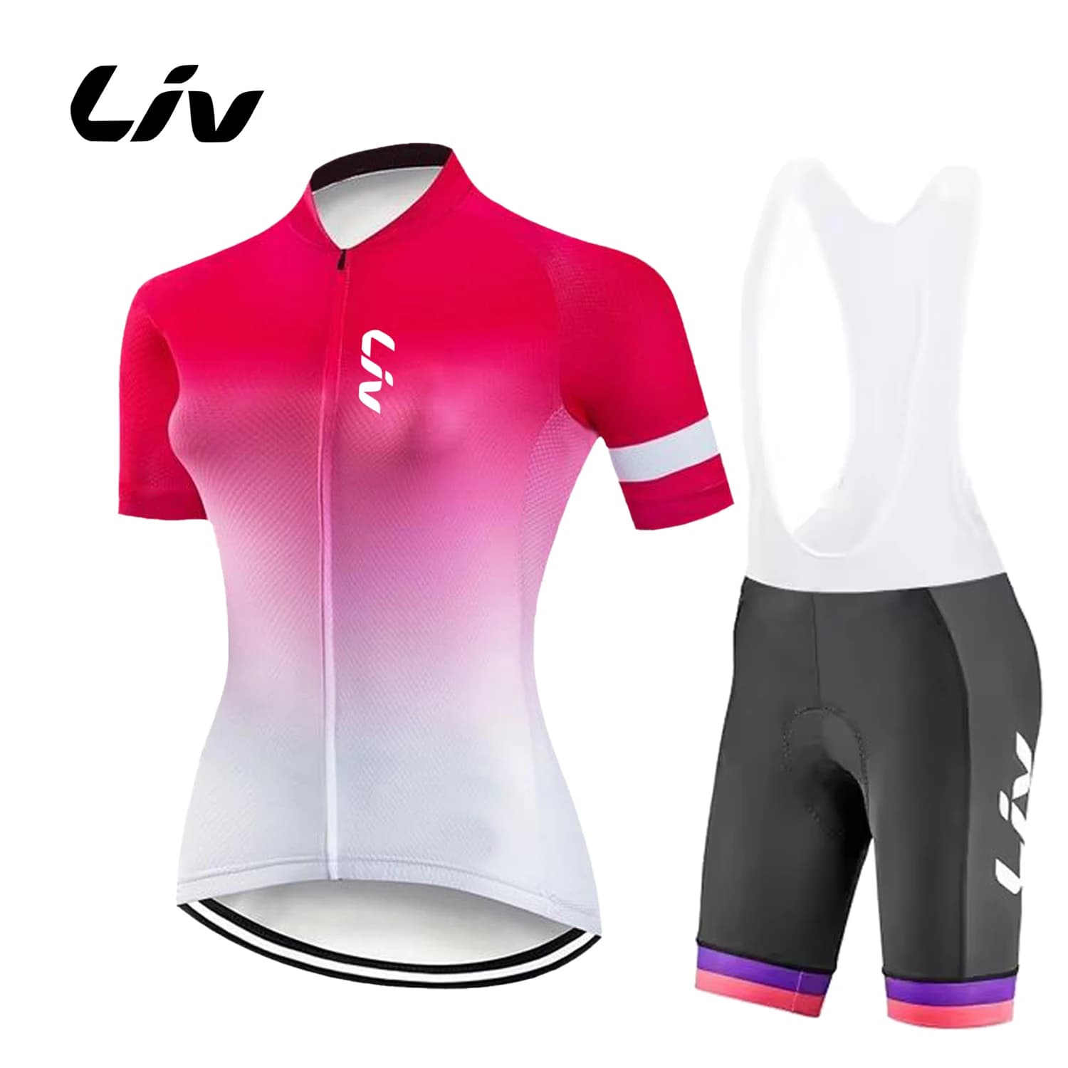 LIV 2026 Summer Cycling suit set women new cycling jersey short sleeved breathable outdoor cycling bib quick drying sports shirt