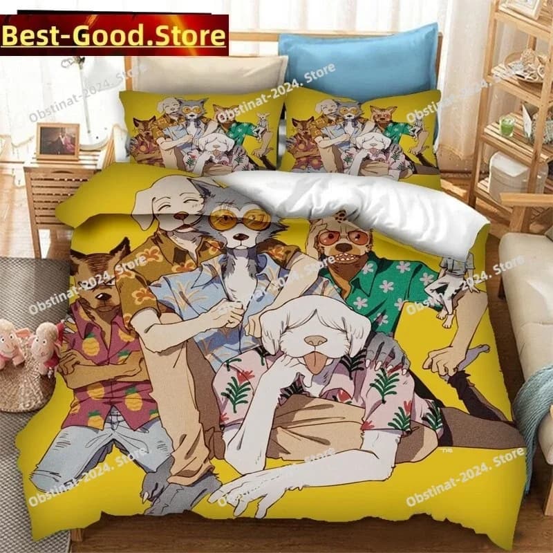 Top Anime BEASTARS Set biancheria da letto 3D Copripiumino Completo Queen King Size Federa Letto Stampato Set letto Aldult Camera da letto per bambini Singolo Twin