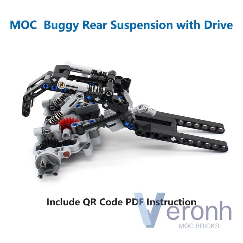 MOC High-Tech Fuoristrada Sospensione Posteriore con Sistema di Trasmissione Kit Building Blocks Compatibile Tecnico RC Buggy Mattoni Giocattoli